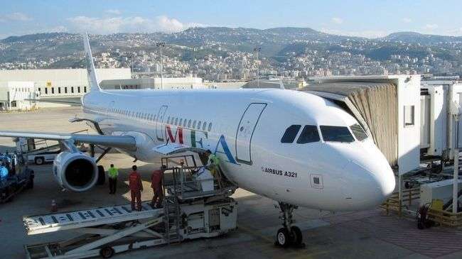 A photo of a plane being unloaded at Rafiq Hariri International Airport in the Lebanese capital city, Beirut (file photo)