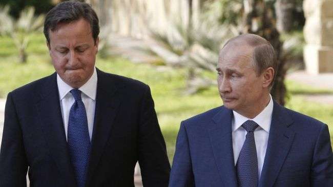 David Cameron, PM Inggris dan Vladimir Putin, Presiden Rusia.jpg