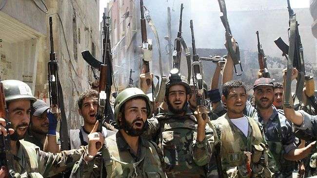 Tentara Suriah, memukul pemberontak di Damaskus