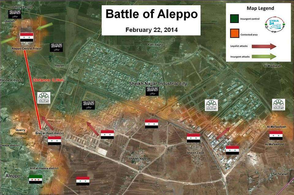Peta perang di Aleppo