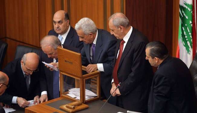 Parlemen Libanon saat pemungutan suara