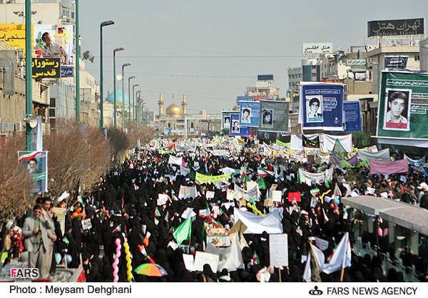 مشہد: انقلاب اسلامی ایران کی کامیابی کی سالگرہ کے موقع پر ملک گیر عظیم  عوامی ریلیاں