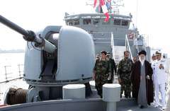 Sayyid Ali Khamenei onboard the Jamaran Destroyer