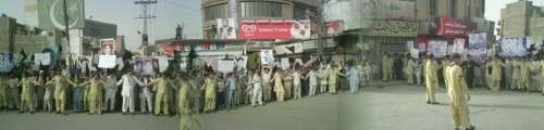 کوئٹہ میں شہدا کے چہلم کے موقع پر دہشت گردی، ٹارگٹ کلنگ اور اغوا برای تاوان کے سانحات پر احتجاج