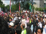 مردم مالزي با تجمع مقابل سفارت آمريکا جنايت اسراييل را محکوم کردند