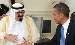 ملک عبداللہ نے اوباما سے ایران پر مزید دباو بڑھانے کا مطالبہ کر دیا