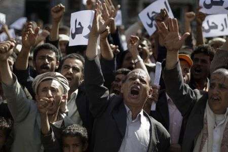 Houthis join protests in north Yemen