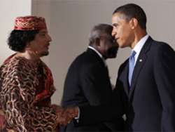 Qəddafi Obamaya “oğlum” dedi