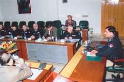 سنٹرل پولیس آفس پشاور میں امن و امان کا جائزہ لینے کے لیے صوبے کے تمام ڈی آئی جیز اور ڈی پی اوز کا اعلی سطحی اجلاس