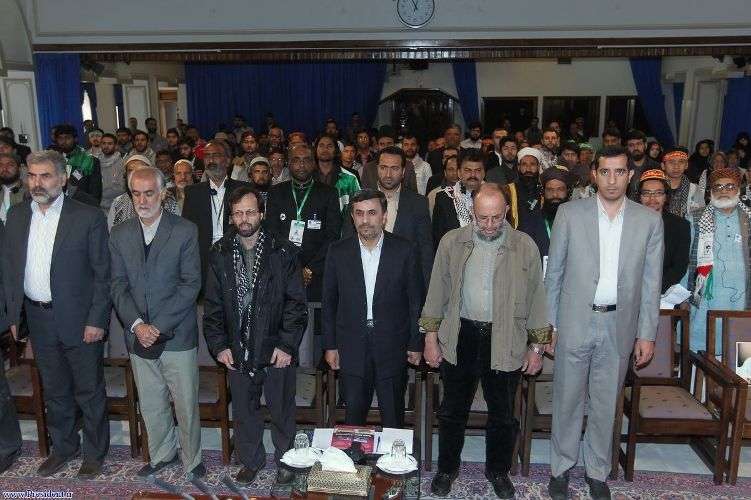 ایرانی صدر ڈاکٹر محمود احمدی نژاد کی گلوبل مارچ ٹو یروشلم کے شرکاء سے ملاقات