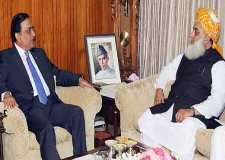 مولانا فضل الرحمان صدر سے ملاقات میں نيٹو کو عدم سپلائی کے موقف پر ڈٹے رہے