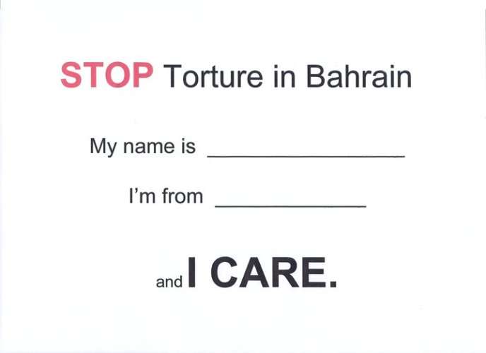 انٹرنیٹ بلاگ پر بحرین کے عوام کی حمایت کے لئے تیار کئے جانے والے فارم کا عکس
