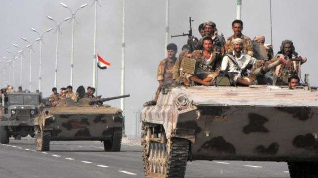 Yemeni army forces moving into the southern city of Zinjibar, the capital of southern Abyan province