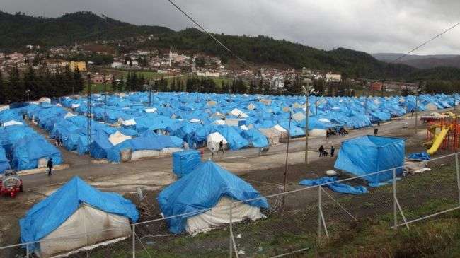 One of two Syrian refugee camps in Yayladagi, Turkey