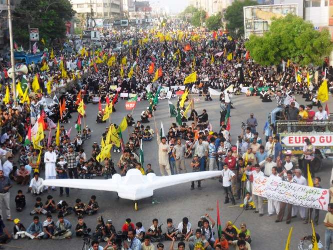 کراچی میں مرکزی آزادی القدس ریلی کے تصویری مناظر