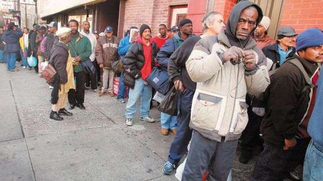 Americans are waiting to register for food stamps.