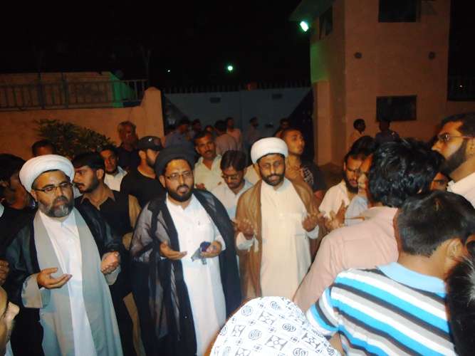 شیعہ علماء کونسل کی جانب سے تھانہ آبپارہ کے سامنے احتجاج کیا جا رہا ہے۔