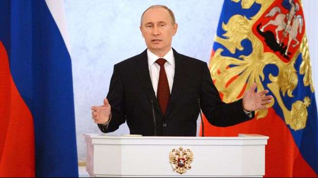Russian President Vladimir in the first annual address to the nation December 12, 2012.