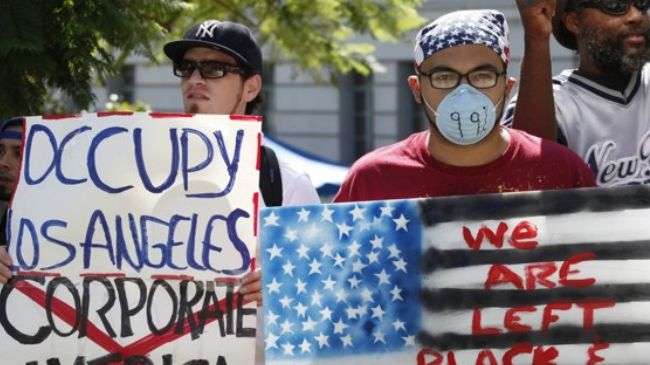 An Occupy Wall Street protest in Los Angeles