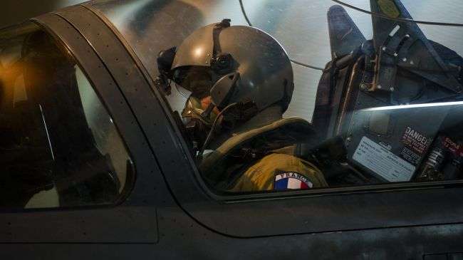 A picture released by the French Army Communications Audiovisual Office on January 12, 2013, shows a French fighter pilot getting ready to take off with his Mirage 2000 at Kossei camp in N