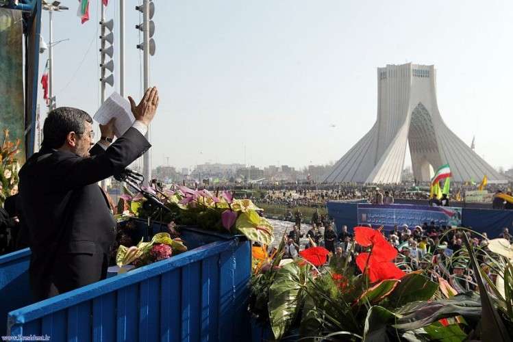 تہران میں ایرانی صدر کی انقلاب اسلامی کی 34ویں سالگرہ کی ریلی میں شرکت اور خطاب