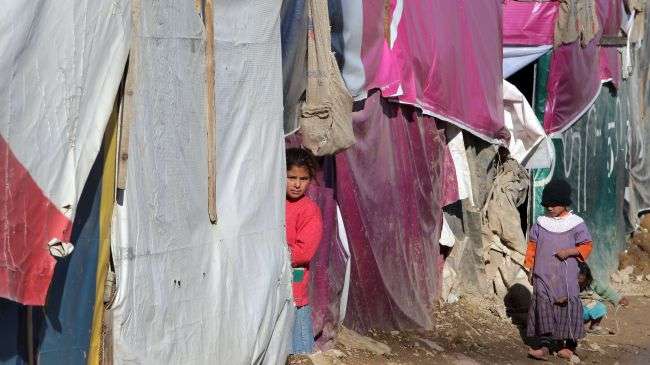 Makeshift tents for Syrian refugees are seen in the Lebanese Beqaa valley, December 12, 2012.