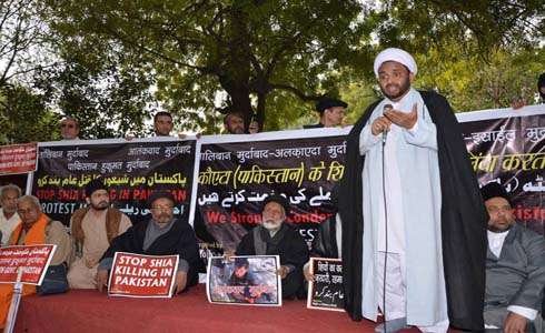 نئی دہلی میں کوئٹہ میں ہونیوالی شیعہ نسل کشی کیخلاف احتجاجی مظاہرہ