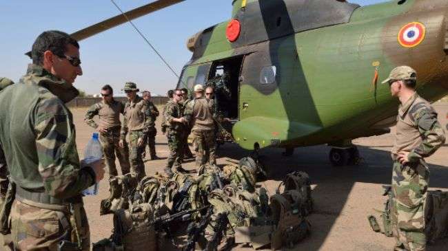 French soldiers are seen at an airbase near Bamako, Mali.