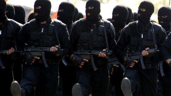 Iranian special forces march during a military parade marking Iran