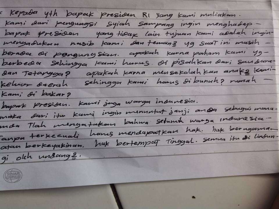 Surat warga Sampang buat SBY