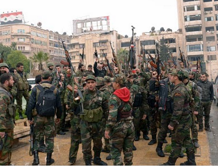 صد تن از عناصر مسلح تسلیم ارتش سوریه شدند