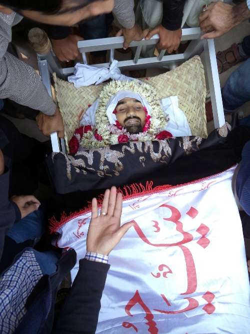 کراچی، انچولی دھماکے میں شہید ہونے والے سید زرغام نقوی کی نماز جنازہ