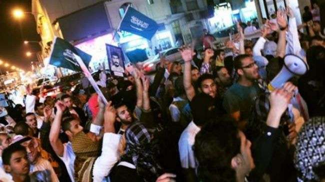 Saudi protesters holding an anti-regime demonstration in Qatif in the country’s Eastern Province. (file photo)