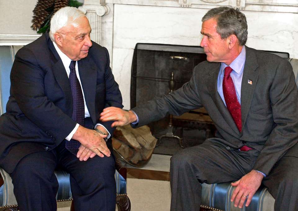 Ariel Sharon and George W. Bush
