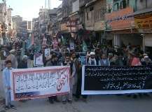 پشاور، سانحہ پاک ہوٹل اور ٹارگٹ کلنگ کیخلاف مختلف تنظیموں کی احتجاجی ریلی