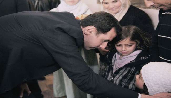 دیدار بشار اسد با آوارگان