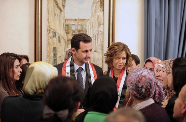 دیدار معلمان سوری با بشار اسد و همسرش
