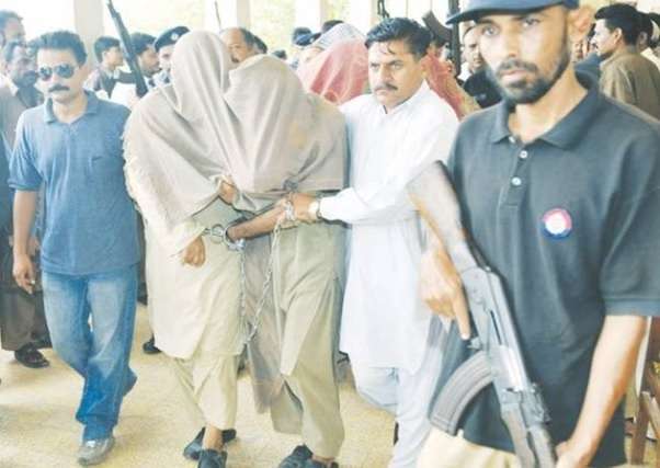 A gang of Lashkare Jhangvi held for killings Sunni-Shia Muslims in Pakistan