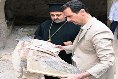 Assad Visits Maaloula on Easter Day