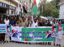 بلوچستان متحدہ محاذ نے جیو کیخلاف اور قومی اداروں کی حمایت میں جمعرات کو ریلی نکالی