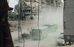 شام، باغیوں کے گڑھ حمص سے آج بدھ کو باغیوں کا باقاعدہ انخلا شروع