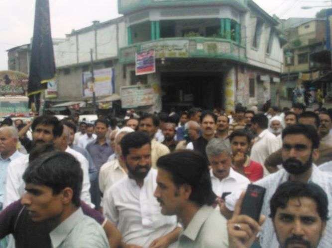 ایبٹ آباد، خطیب آل محمد شہید وسیم شیرازی اور ان کے والد کے قتل کے خلاف احتجاجی مظاہرہ