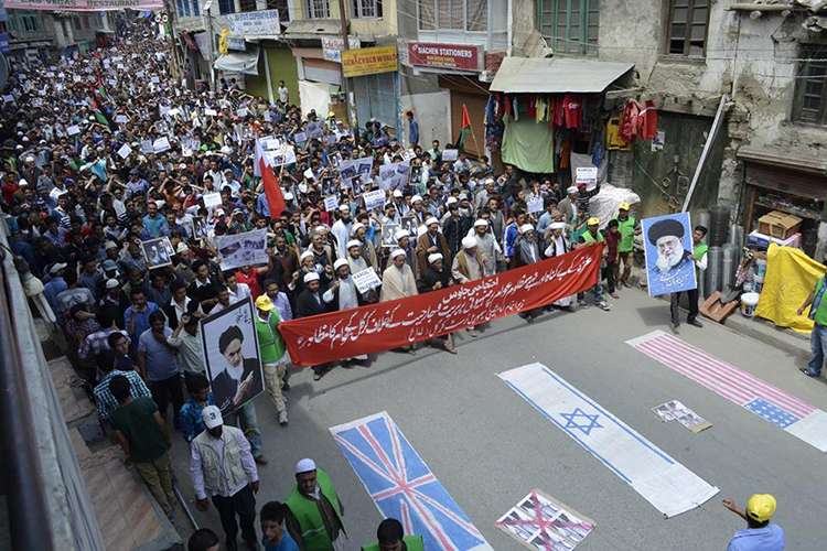 مقبوضہ کشمیر میں غزہ پر اسرائیلی جارحیت کے خلاف احتجاجی مظاہرے