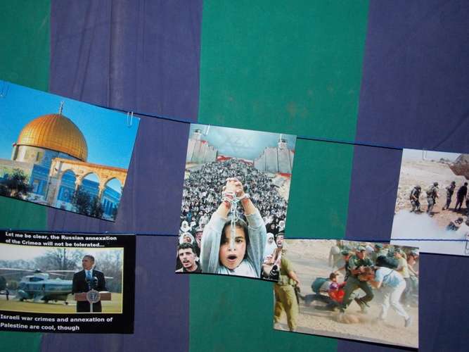 اسکردو، آئی ایس او اور مجلس وحدت کے زیراہتمام غزہ کے مظلومین کی حمایت میں جاری تصویری نمائش کی تصویری جھلکیاں
