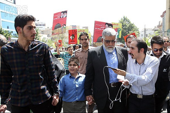محمدجواد ظریف وزیر امورخارجه ایران در راهپیمایی روز قدس