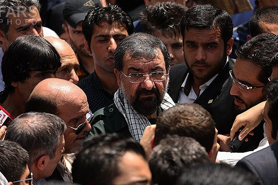 محسن رضایی دبیر مجمع تشخیص مصلحت نظام در راهپیمایی روز قدس