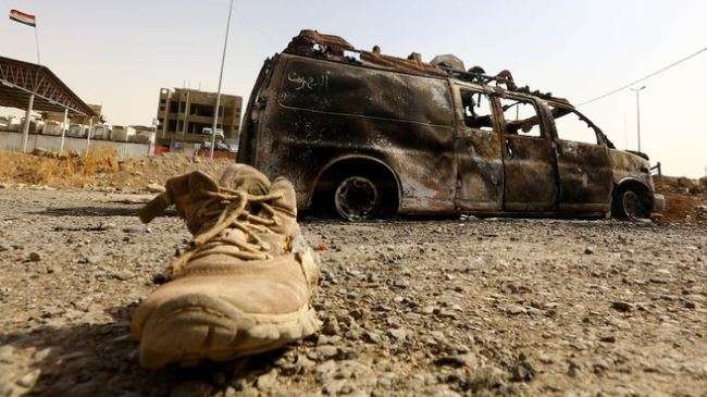 Wreckage left behind by ISIL terrorists in an Iraqi city