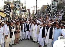 جمعیت علماء اسلام کا عمران خان اور طاہرالقادری کے دھرنوں کیخلاف احتجاج