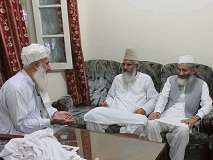 پشاور، کالعدم سپاہ صحابہ کے سربراہ احمد لدھیانوی کی امیر جماعت اسلامی سراج الحق سے ملاقات