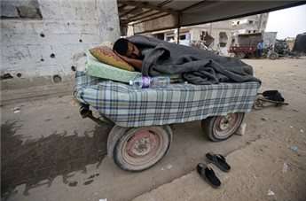 A Palestinian man left homeless by Israel